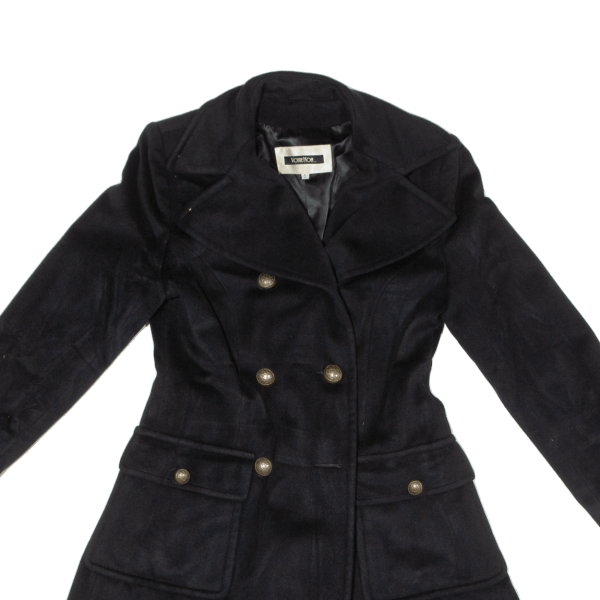 VOTRE NOM Double Breasted Womens Overcoat Coat Black Wool 90s S For Sale