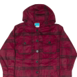 TWINTIP Longline Womens Coat Red Flannel Hooded Plaid M Sale