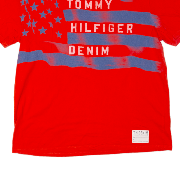 TOMMY HILFIGER Stars & Stripes Mens T-Shirt Red USA L Discount