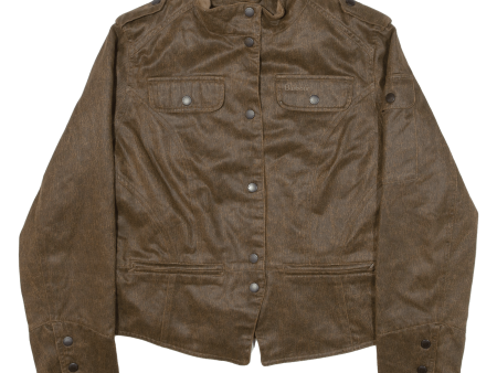 BARBOUR Weather-Worked Peplum Cropped Womens Jacket Brown UK 14 Hot on Sale