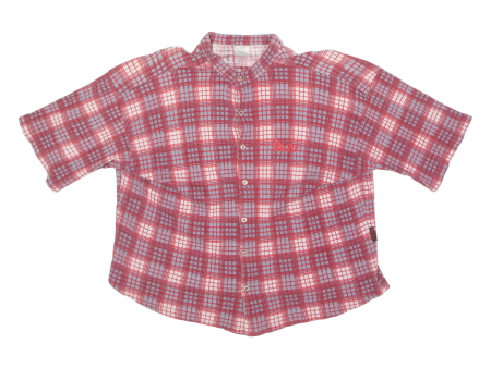 CRAZEE Mens Shirt Red 90s Check L Sale