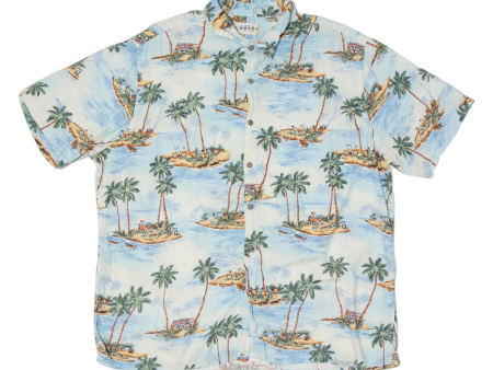 CAMPIA MODA Mens Hawaiian Shirt Blue Crazy Pattern XL Online now