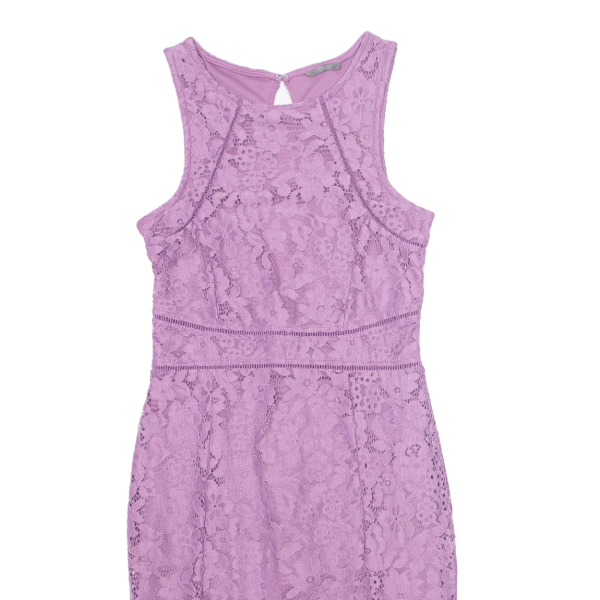 GUESS Womens Pencil Dress Purple Lace Sleeveless Knee Length S Online now