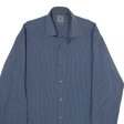 CALVIN KLEIN Slim Fit Mens Shirt Blue Striped Long Sleeve L Fashion