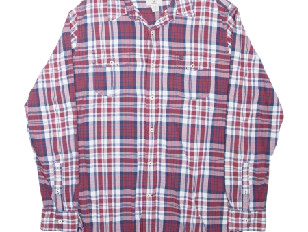 TIMBERLAND Mens Shirt Red Check Long Sleeve L Hot on Sale