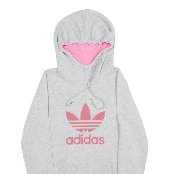 ADIDAS Womens Grey Hoodie UK 8 on Sale