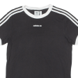 ADIDAS ORIGINALS Womens T-Shirt Black Crew Neck UK 6 Online now