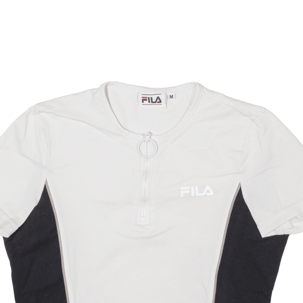 FILA Crop Girls T-Shirt White 1 2 Zip M For Cheap