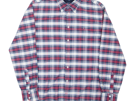 TOMMY HILFIGER Mens Shirt Red Check Long Sleeve L Online Hot Sale