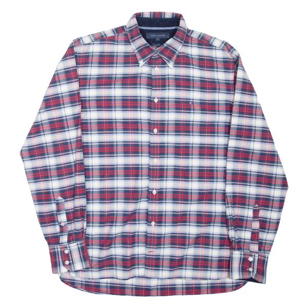 TOMMY HILFIGER Mens Shirt Red Check Long Sleeve L Online Hot Sale