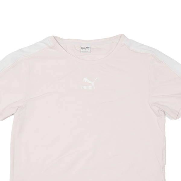 PUMA Cropped Stretch Womens T-Shirt Pink L Sale