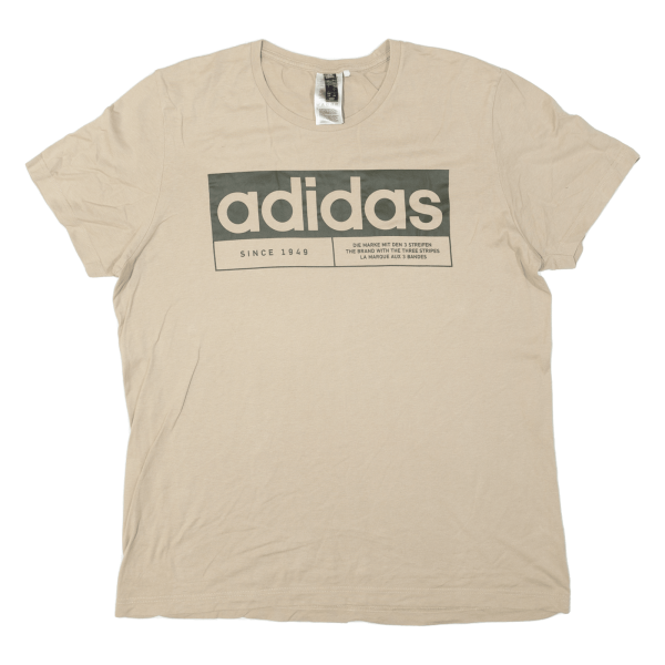 ADIDAS Mens T-Shirt Beige 1 2 Zip L Sale