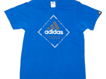 ADIDAS Mens T-Shirt Blue Crew Neck S Supply