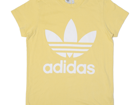 ADIDAS Womens T-Shirt Yellow UK 8 Supply