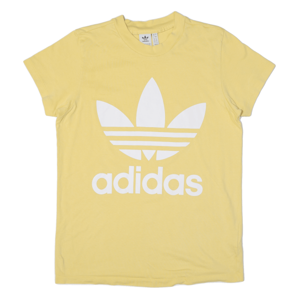 ADIDAS Womens T-Shirt Yellow UK 8 Supply