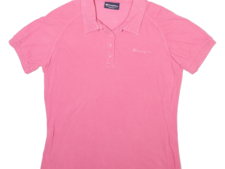 CHAMPION Girls Polo Shirt Pink L Cheap