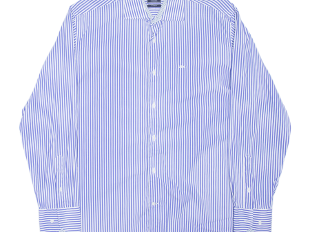 MCGREGOR Mens Shirt Blue Striped Long Sleeve L Supply