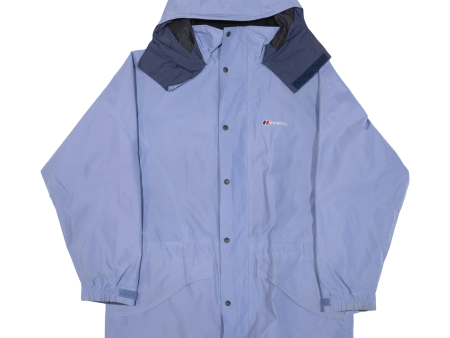 BERGHAUS Womens Rain Jacket Blue Hooded UK 14 on Sale