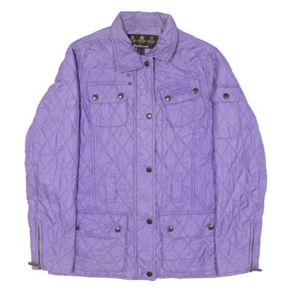 BARBOUR New Flyweight International Womens Quilted Jacket Purple UK 10 Hot on Sale