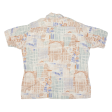 C&A Mens Shirt Beige Viscose Crazy Pattern XL Hot on Sale