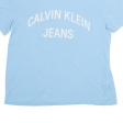 CALVIN KLEIN JEANS Womens T-Shirt Blue XS Hot on Sale