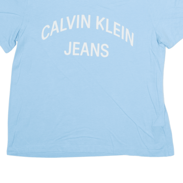 CALVIN KLEIN JEANS Womens T-Shirt Blue XS Hot on Sale