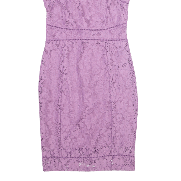 GUESS Womens Pencil Dress Purple Lace Sleeveless Knee Length S Online now