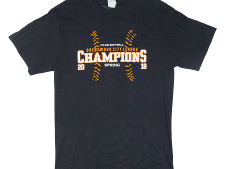 PORT&COMPANY Co Ed Softball 2018 Brentwood City Spring Champions Mens T-Shirt Black USA M Fashion