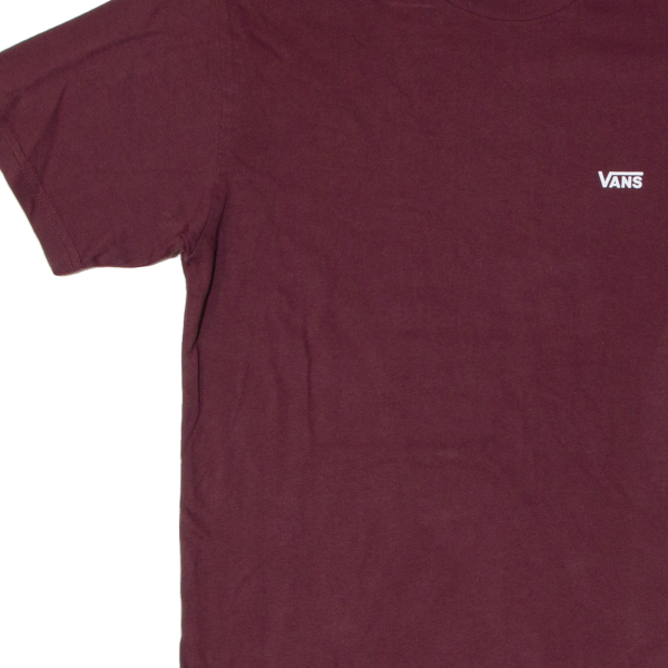 VANS Mens T-Shirt Maroon S Discount