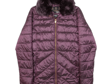 BARBOUR Shannon Quilt Insulated Womens Puffer Jacket Purple UK 10 For Discount