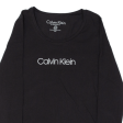 CALVIN KLEIN Sleepwear Womens T-Shirt Black Long Sleeve S For Cheap