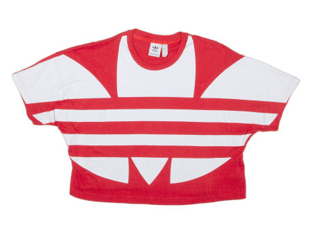 ADIDAS Crop Womens T-Shirt Red UK 6 Discount