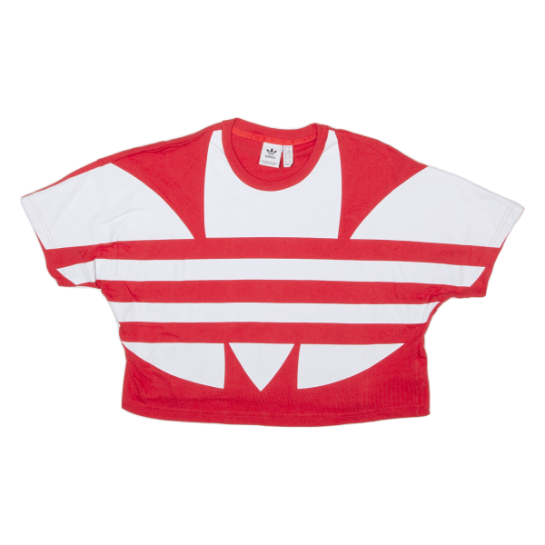 ADIDAS Crop Womens T-Shirt Red UK 6 Discount