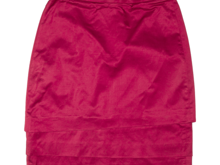 HUGO BOSS High Waist Tiered Asymmetrical Vedett Womens Straight Skirt Red UK 8 Fashion