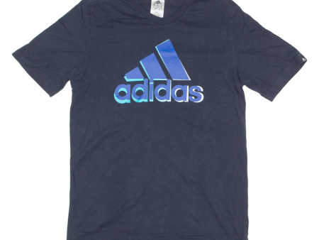 ADIDAS Mens T-Shirt Blue Crew Neck S Online now