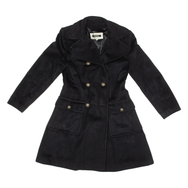 VOTRE NOM Double Breasted Womens Overcoat Coat Black Wool 90s S For Sale