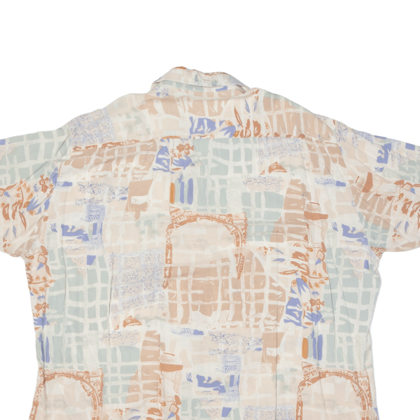 C&A Mens Shirt Beige Viscose Crazy Pattern XL Hot on Sale