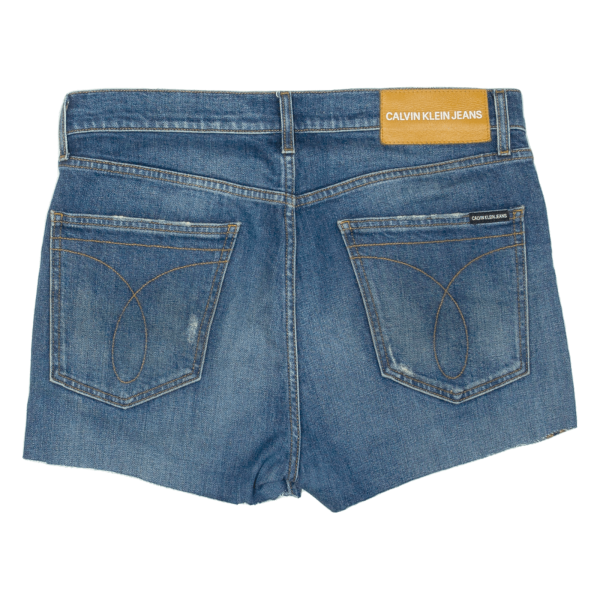 CALVIN KLEIN JEANS Cut Off Womens Denim Shorts Blue Slim M W35 For Cheap