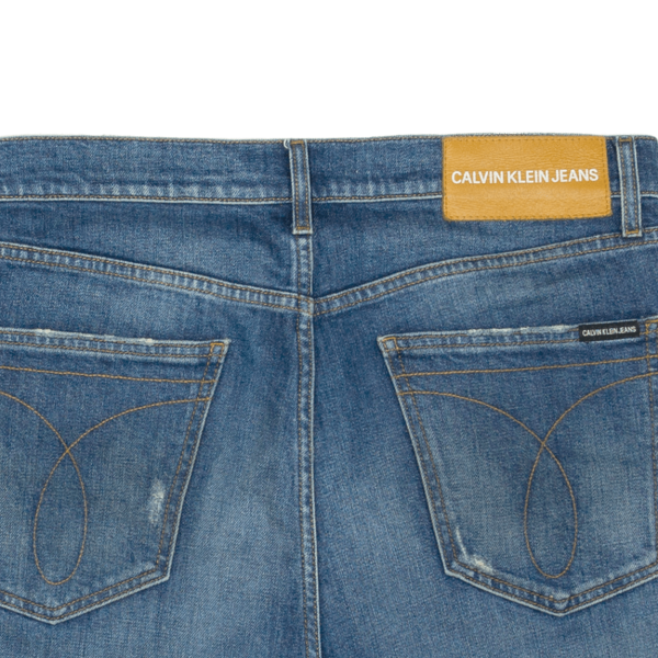 CALVIN KLEIN JEANS Cut Off Womens Denim Shorts Blue Slim M W35 For Cheap