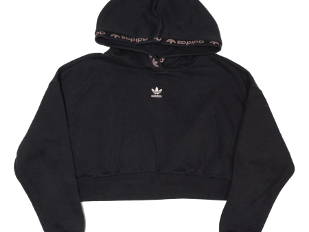 ADIDAS Crop Womens Black Hoodie UK 6 Online