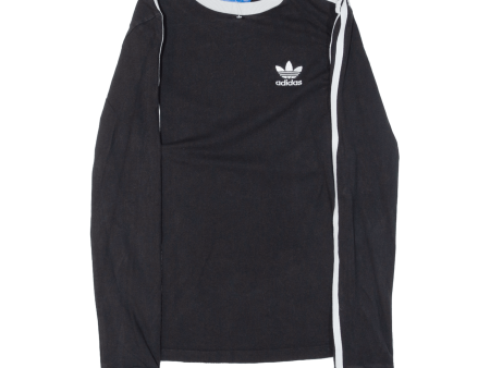 ADIDAS ORIGINALS Womens T-Shirt Black Long Sleeve UK 8 For Discount