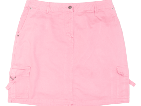 CHRISTOPHER & BANKS Womens Cargo Skirt Pink Knee Length Denim M Online now