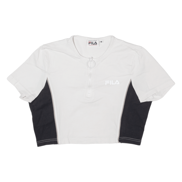 FILA Crop Girls T-Shirt White 1 2 Zip M For Cheap