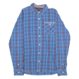 TOMMY HILFIGER Mens Shirt Blue Plaid Long Sleeve L on Sale