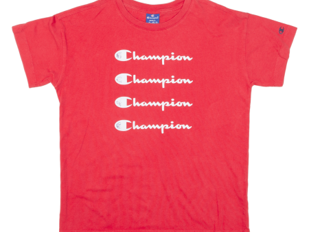 CHAMPION Mens T-Shirt Red S For Cheap