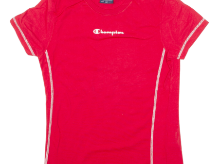 CHAMPION Girls T-Shirt Red L Discount