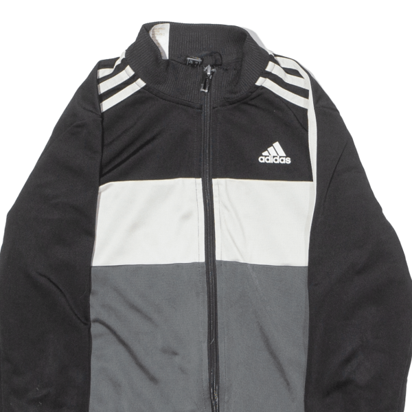 ADIDAS Boys Track Jacket Black Colourblock 9-10Y Online Hot Sale