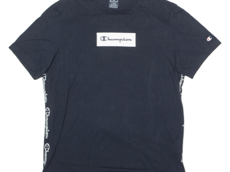 CHAMPION Mens T-Shirt Blue Crew Neck L Online