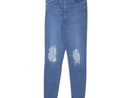 LEVI S Mile High Distressed Womens Jeans Blue Slim Skinny W26 L27 Online now