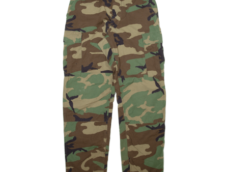 GOLDEN MFG Camo Cargo Mens Trousers Green Relaxed Straight W30 L31 Online Hot Sale